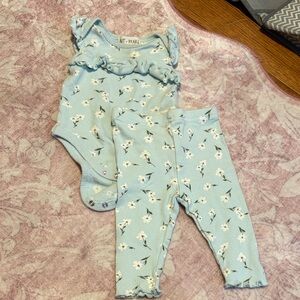 Blue Floral Kids Matching Set